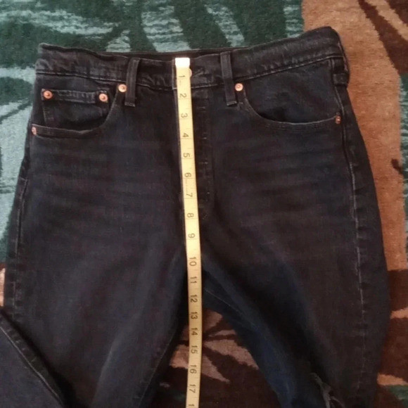 Levi's 501 button fly black  Raw Hem High Rise Distressed Womens  size 29 - Picture 9 of 12